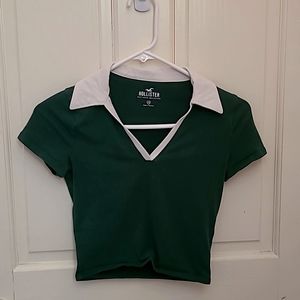 🌼Hollister cropped shirt with collar🌼